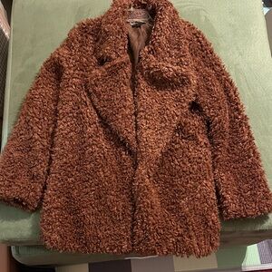 Women's Brown Faux Fur Coat